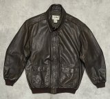 90'S LL Bean "A-2" レザー フライトジャケット ダークブラウン TALONジップ USA製 (VINTAGE)