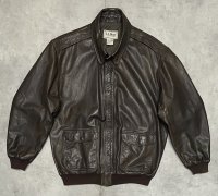 90'S LL Bean "A-2" レザー フライトジャケット ダークブラウン TALONジップ USA製 (VINTAGE)