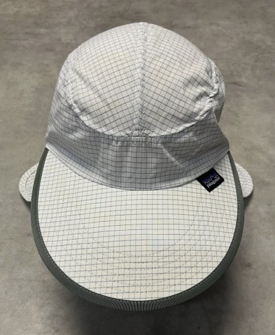 画像2: 00'S PATAGONIA ネックガード付き ナイロン ロングビルキャップ グラフチェック USA製 (VINTAGE)