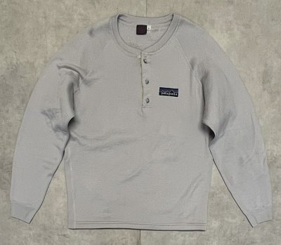 画像1: 80'S PATAGONIA デカタグ ヘンリーネックシャツ グレー (VINTAGE)