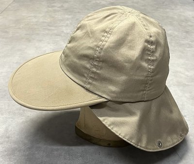 画像3: 80'S LL Bean ネックガード付き コットン ロングビルキャップ タン USA製 (VINTAGE)