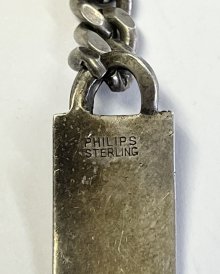 他の写真1: 40'S アメリカ軍 スターリングシルバー ミリタリー IDプレート チェーンブレスレット シルバー (VINTAGE)