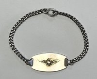 40'S アメリカ軍 US NAVAL AVIATOR スターリングシルバー ミリタリーブレスレット シルバー (VINTAGE)