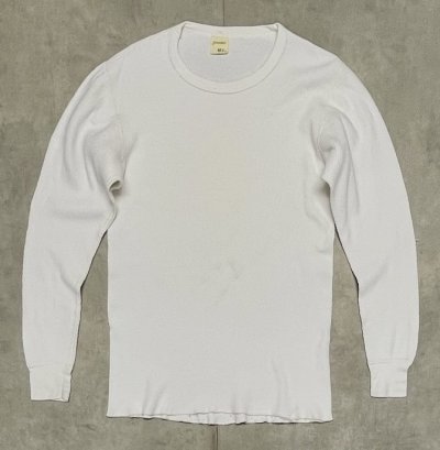 画像1: 80'S St JOHN'S BAY コットン100% サーマル 長袖 Tシャツ ホワイト USA製 (VINTAGE)