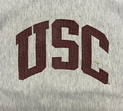画像3: 90'S CHAMPION "USC" 刺繍タグ リバースウィーブ グレー USA製 (VINTAGE)