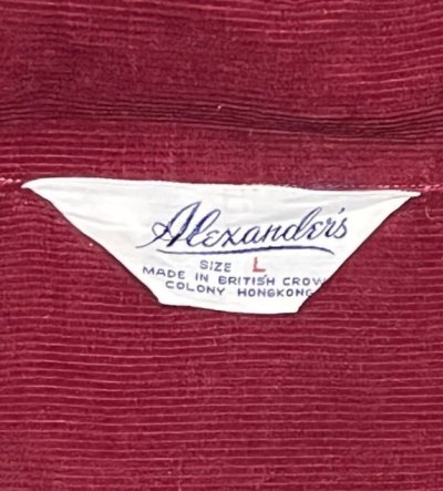 画像2: 60'S ALEXANDER'S 三角タグ コーデュロイ オープンカラーシャツ バーガンディ (VINTAGE)