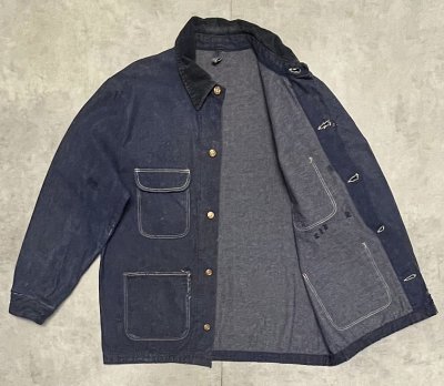 画像4: 70'S BIG BEN BY WRANGLER 裏地無し バットダイデニム カバーオール ダークインディゴ USA製 (VINTAGE)