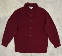 60'S ALEXANDER'S 三角タグ コーデュロイ オープンカラーシャツ バーガンディ (VINTAGE)