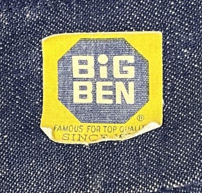 画像3: 70'S BIG BEN BY WRANGLER 裏地無し バットダイデニム カバーオール ダークインディゴ USA製 (VINTAGE)
