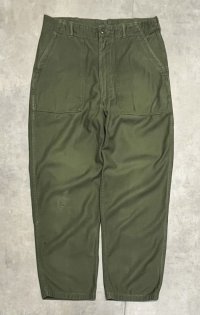 60'S アメリカ軍 US ARMY "OG107" コットンサテン ベイカーパンツ RAPIDブラスジップ ミリタリーグリーン (VINTAGE)