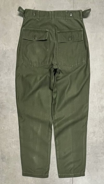 画像6: 60'S アメリカ軍 US ARMY "OG107" 初期モデル コットンサテン 平ボタン ベイカーパンツ ミリタリーグリーン (VINTAGE)