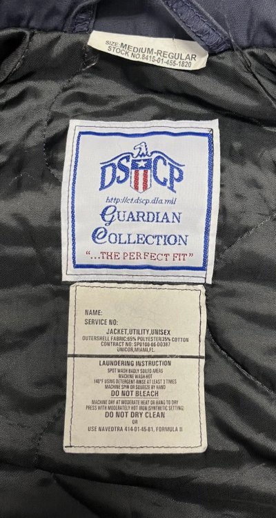 画像2: アメリカ軍 US NAVY 裏地キルティング チンスト付き ユーティリティジャケット ダークネイビー (MINT CONDITION)