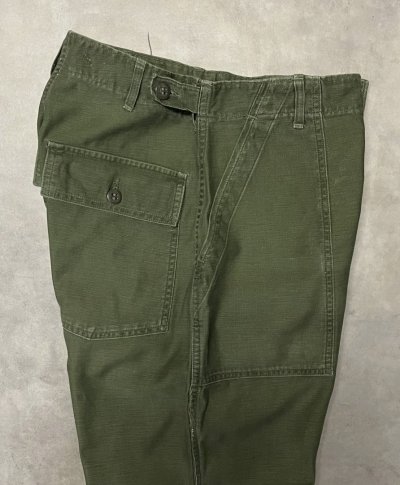 画像5: 60'S アメリカ軍 US ARMY "OG107" 初期モデル コットンサテン 平ボタン ベイカーパンツ ミリタリーグリーン (VINTAGE)