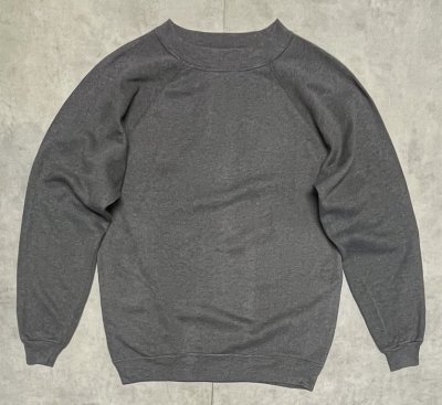 画像1: 80'S HANES "ACTIVEWEAR" ラグランスリーブ スウェットシャツ ダークグレー USA製 (VINTAGE)