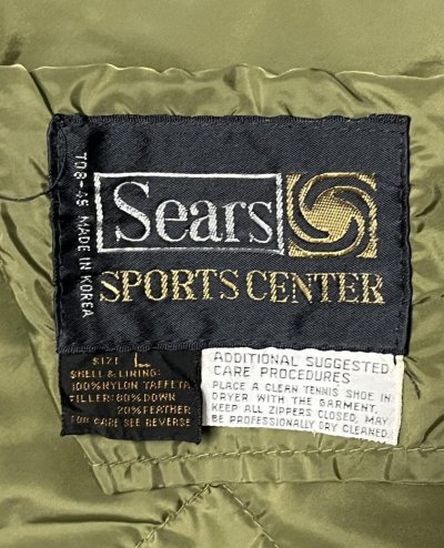画像2: 70'S SEARS リバーシブル ダウンベスト オリーブ/オレンジ (VINTAGE)