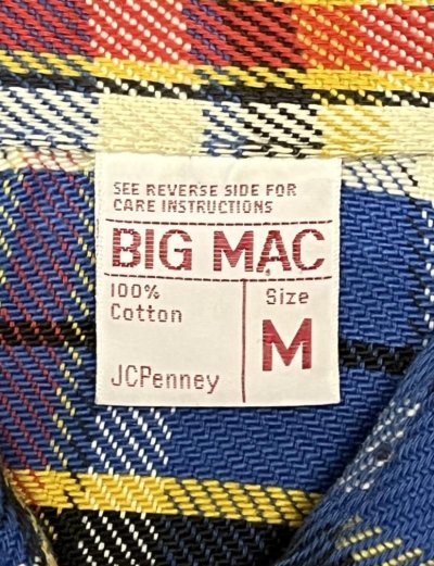 画像2: 70'S BIG MAC コットン100% フランネルシャツ チェック柄 (DEADSTOCK)