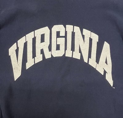 画像3: 90'S CHAMPION "VIRGINIA" 刺繍タグ リバースウィーブ ネイビー USA製 (VINTAGE)