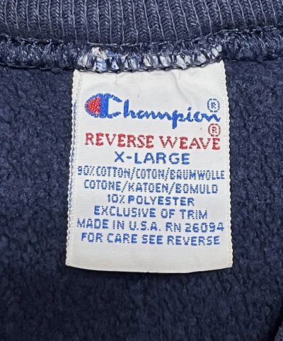 画像2: 90'S CHAMPION "VIRGINIA" 刺繍タグ リバースウィーブ ネイビー USA製 (VINTAGE)