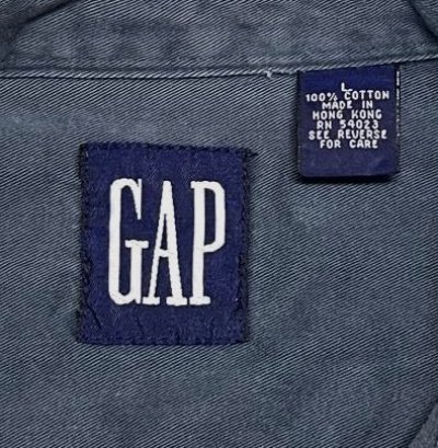 画像2: 90'S GAP 旧タグ ツイルシャツ ブルー (VINTAGE)
