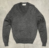 70'S BROOKS BROTHERS "BROOKSGATE" Vネック セーター チャコール イスラエル製 (VINTAGE) 