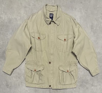 画像1: 90'S GAP 旧タグ "BRITISH ARMY P60 SAMPLING" チンスト付き ミリタリージャケット ベージュ (VINTAGE)