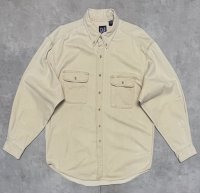 90'S GAP 旧タグ ツイル BDシャツ ベージュ (VINTAGE)