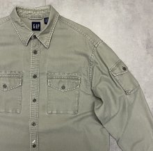 他の写真2: 00'S GAP 旧タグ コットンピケ ファティーグシャツ カーキ (VINTAGE)