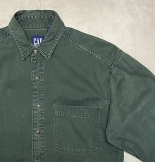 他の写真2: 90'S GAP 旧タグ ツイルシャツ ダークグリーン (VINTAGE)