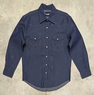 画像1: 00'S WRANGLER "MS7011D" デニム ウエスタンシャツ インディゴ (DEADSTOCK)
