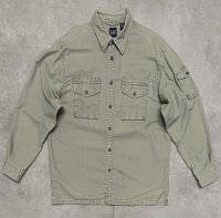 00'S GAP 旧タグ コットンピケ ファティーグシャツ カーキ (VINTAGE)