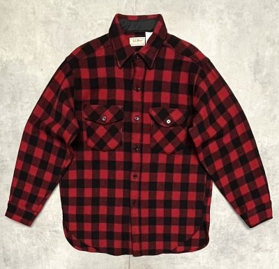 画像1: 80'S LL Bean "MAINE GUIDE SHIRT" ウールシャツ チェック柄 USA製 (VINTAGE)