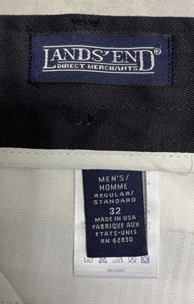 画像2: 90'S LANDS' END ツープリーツ チノパンツ ブラック USA製 (MINT CONDITION)