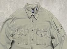 他の写真1: 00'S GAP 旧タグ コットンピケ ファティーグシャツ カーキ (VINTAGE)