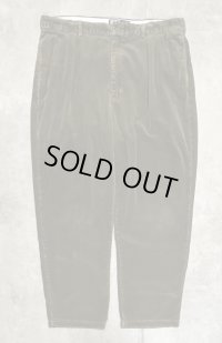 90'S RALPH LAUREN "ANDREW PANT" ツープリーツ 太畝 コーデュロイパンツ オリーブ (VINTAGE)