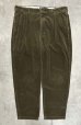 画像1: 90'S RALPH LAUREN "ANDREW PANT" ツープリーツ 太畝 コーデュロイパンツ オリーブ (VINTAGE) (1)