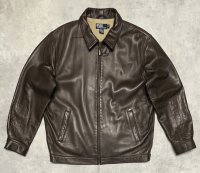 90'S RALPH LAUREN チンスト付き 裏地付き レザー ドリズラージャケット ブラウン (VINTAGE)