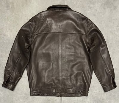 画像6: 90'S RALPH LAUREN チンスト付き 裏地付き レザー ドリズラージャケット ブラウン (VINTAGE)