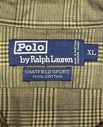 画像2: 90'S RALPH LAUREN "CHATFIELD SPORT" ロゴ無し レギュラーカラーシャツ チェック柄 (VINTAGE)