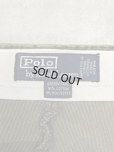 画像2: 90'S RALPH LAUREN "ANDREW PANT" ツープリーツ 太畝 コーデュロイパンツ オリーブ (VINTAGE)