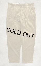90'S RALPH LAUREN "ANDREW PANT" ツープリーツ 太畝 コーデュロイパンツ タン (VINTAGE)