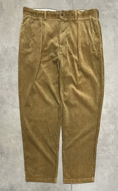 画像1: 90'S RALPH LAUREN "ANDREW PANT" ツープリーツ 太畝 コーデュロイパンツ タン (VINTAGE)