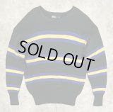 90'S RALPH LAUREN ウール100% ローゲージ ボーダーニット ダークグリーン (VINTAGE)
