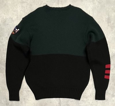 画像5: 90'S RALPH LAUREN "SUICIDE SKI" ウール100% ローゲージ ニット ダークグリーン/ブラック (VINTAGE)