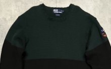 他の写真1: 90'S RALPH LAUREN "SUICIDE SKI" ウール100% ローゲージ ニット ダークグリーン/ブラック (VINTAGE)