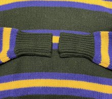 他の写真2: 90'S RALPH LAUREN ウール100% ローゲージ ボーダーニット ダークグリーン (VINTAGE)