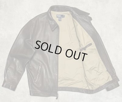画像5: 90'S RALPH LAUREN チンスト付き 裏地付き レザー ドリズラージャケット ブラウン (VINTAGE)