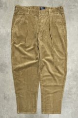 90'S RALPH LAUREN ツープリーツ 太畝 コーデュロイパンツ タン USA製 (VINTAGE)