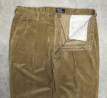他の写真1: 90'S RALPH LAUREN ツープリーツ 太畝 コーデュロイパンツ タン USA製 (VINTAGE)