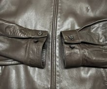 他の写真2: 90'S RALPH LAUREN チンスト付き 裏地付き レザー ドリズラージャケット ブラウン (VINTAGE)