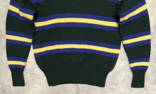 他の写真3: 90'S RALPH LAUREN ウール100% ローゲージ ボーダーニット ダークグリーン (VINTAGE)